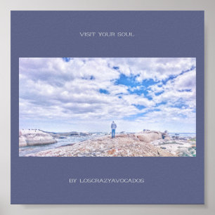 Besuche Dein Seele Ozean Meerblick Mann Figur Post Poster