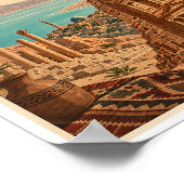 Besuche Jordan Reise Vintage Poster (Ecke)