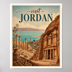 Besuche Jordan Reise Vintage Poster