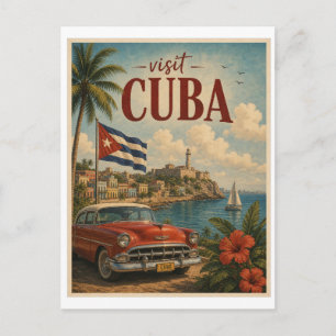 Besuche Kuba Reise Vintage Postkarte