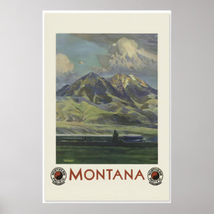Besuche Montana 1920er Vintage Reiseposter Poster