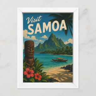 Besuche Samoa Travel Vintage Postkarte
