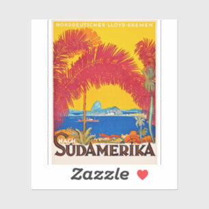 Besuche Sudamerica Vintage-Konzept Aufkleber