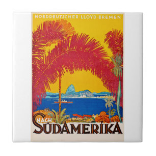 Besuche Sudamerica Vintage-Konzept Fliese