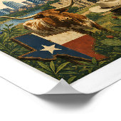 Besuche Texas Reise Vintage Poster (Ecke)