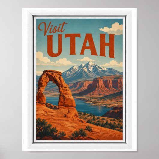 Besuche Utah Reise Vintage Poster (Vorne)