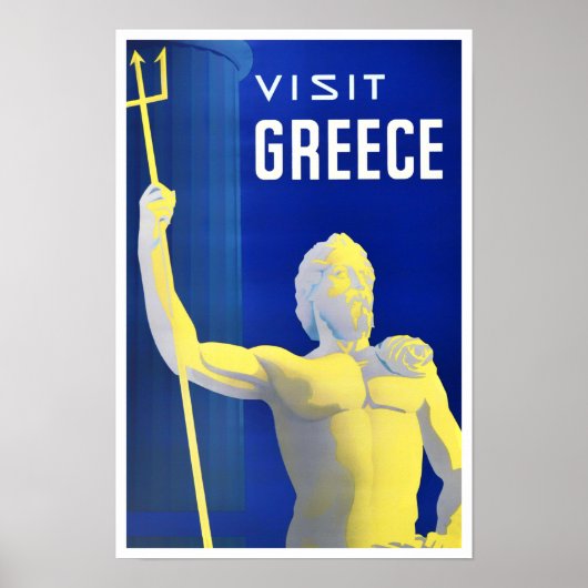 Besuchen Griechenland Vintage Reise Poster (Vorne)