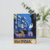Besuchen India Vintage Reisen Kunst und Kultur Postkarte (Stehend Vorderseite)