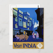 Besuchen India Vintage Reisen Kunst und Kultur Postkarte (Vorne/Hinten)