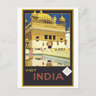 Besuchen India Vintage Reisen Kunst und Kultur Postkarte