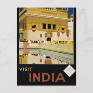 Besuchen India Vintage Travel Poster wiederhergest Postkarte