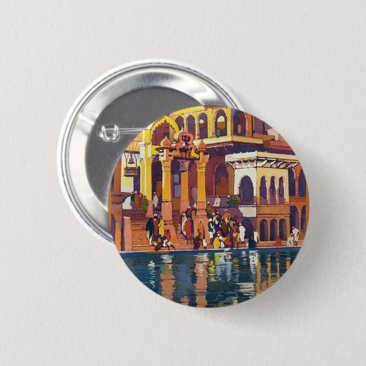 Besuchen Indien ~ Muttra Button (Vorne & Hinten)