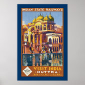 Besuchen Indien ~ Muttra Poster (Vorne)