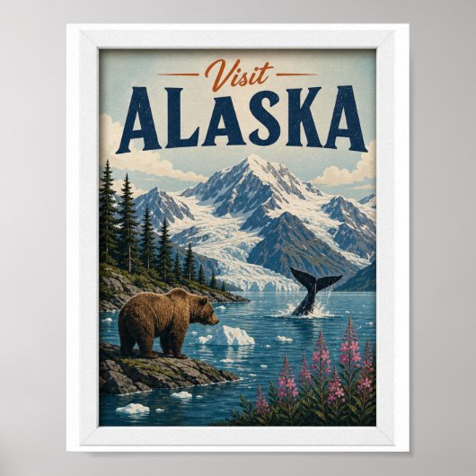 Besuchen Sie Alaska Reise Vintage Poster (Vorne)