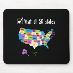 Besuchen Sie alle 50 Staaten - Geschenkliste der U Mousepad
