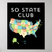 Besuchen Sie alle 50 Staaten Shirt Poster (Vorne)