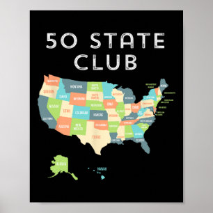 Besuchen Sie alle 50 Staaten Shirt Poster