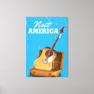 Besuchen Sie America Vintage-Reiseplakat Leinwanddruck