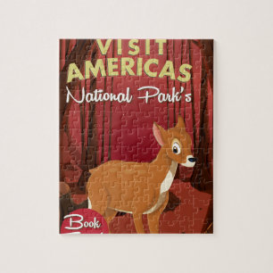 Besuchen Sie Amerikas National Parks Vintage Poste Puzzle