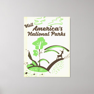 Besuchen Sie Amerikas Nationalparks Vintage Poster Leinwanddruck