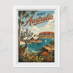 Besuchen Sie Australien Reise Vintage Postkarte