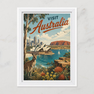 Besuchen Sie Australien Reise Vintage Postkarte