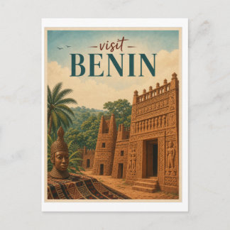 Besuchen Sie Benin Travel Vintage Postkarte