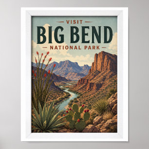 Besuchen Sie Big Bend National Park Reise Vintage Poster
