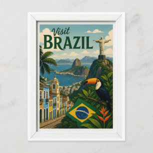 Besuchen Sie Brasilien Reise Vintage Postkarte