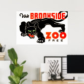 Besuchen Sie Brookside Zoo Free Vintag Style Poster (Heimbüro)
