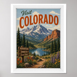 Besuchen Sie Colorado Reise Vintage Poster