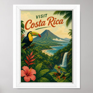 Besuchen Sie Costa Rica Reise Vintage Poster
