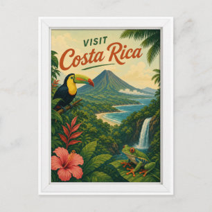Besuchen Sie Costa Rica Reise Vintage Postkarte