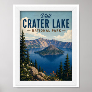 Besuchen Sie Crater Lake National Park Reise Vinta Poster