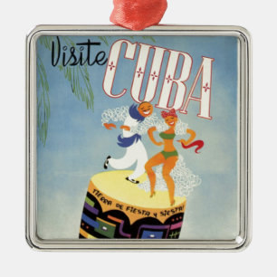 Besuchen Sie Cuba Tiki Fiesta Siesta Vintag Holida Silbernes Ornament