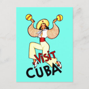 Besuchen Sie Cuba Vintage Reise Feiertagspostkarte