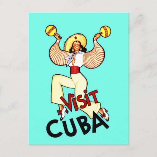 Besuchen Sie Cuba Vintage Reise Feiertagspostkarte (Vorderseite)