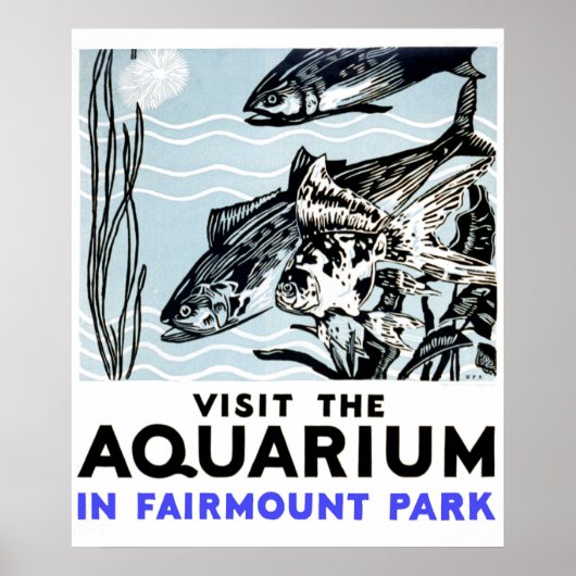 Besuchen Sie das Aquarium im Fairmont Park WPA Poster (Vorne)