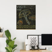 Besuchen Sie das Aquarium Vintag WPA Poster (Heimbüro)