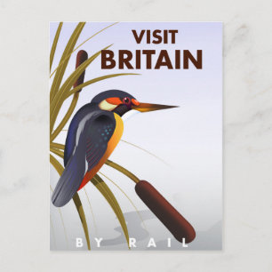 Besuchen Sie das britische Reiseplakat für Jahrgän Postkarte