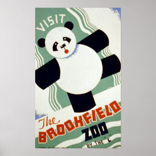 Besuchen Sie das Brookfield Zoo Vintag WPA Poster