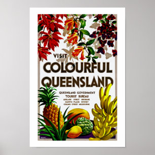 Besuchen Sie das farbenfrohe Queensland Poster