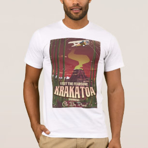 Besuchen Sie das Fearsome Krakatoa Reiseplakat T-Shirt