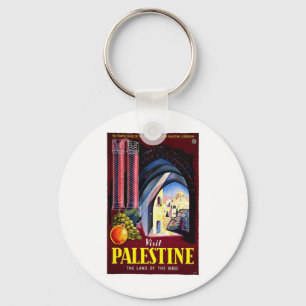 Besuchen Sie das Heilige Land Palästina Vintage-Re Schlüsselanhänger