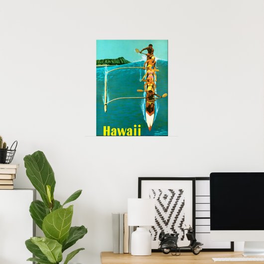Besuchen Sie das Oldtimer-Poster von Hawaii Poster (Heimbüro)