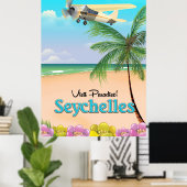 Besuchen Sie das Paradies! Seychelles Reiseplakat Poster (Heimbüro)