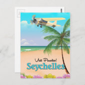 Besuchen Sie das Paradies! Seychelles Reiseplakat Postkarte (Vorne/Hinten)