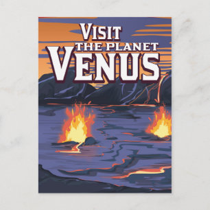 Besuchen Sie das Planet Venus Reiseplakat Postkarte