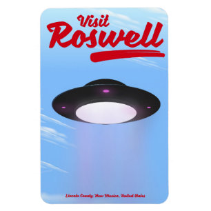 Besuchen Sie das Roswell UFO Vintage Poster Farbe Magnet