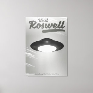 Besuchen Sie das Roswell UFO Vintage Poster Leinwanddruck
